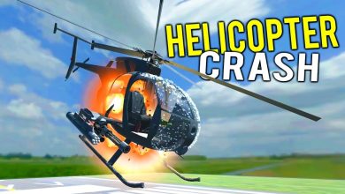 COMBAT HELICOPTER BLOWS UP MID AIR OVER RUNWAY! Explosive Hoverboard – Disassembly 3D Gameplay