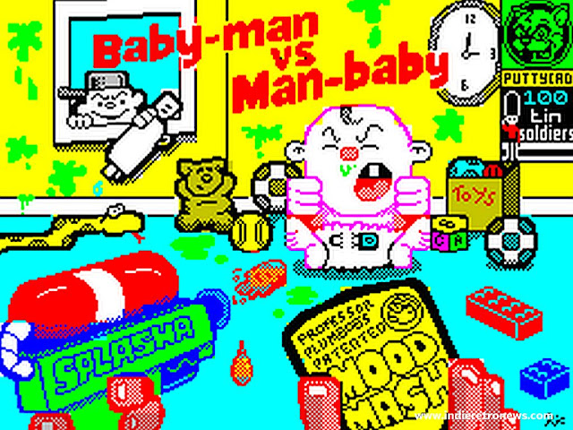 Baby-man Vs Man-baby ZX – A challenging Arcade shooter for the ZX Spectrum by PuttyCAD Baby-man Vs Man-baby ZX – A challenging Arcade shooter for the ZX Spectrum by PuttyCAD