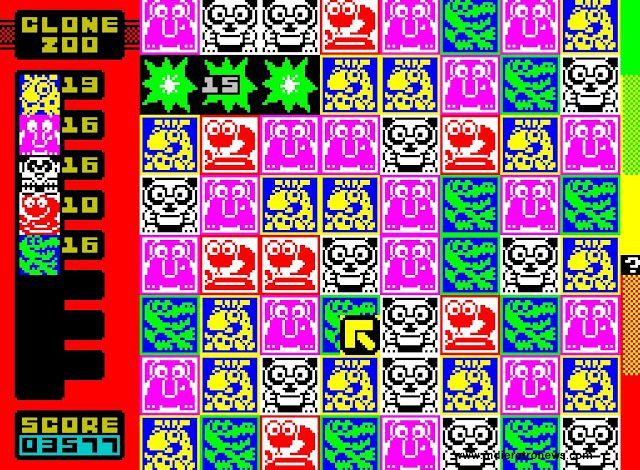 Clone Zoo ZX - A crazy looking match-3 game released for the ZX Spectrum!