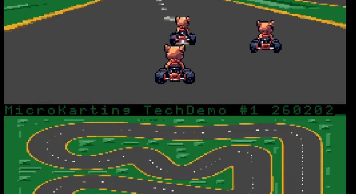 Micro Karting – A nod to Super Mario Kart for the Amiga, but so far it’s just a tech demo! Micro Karting – A nod to Super Mario Kart for the Amiga, but so far it’s just a tech demo!